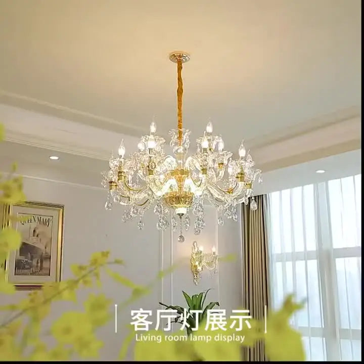 European Style Crystal Lamp Living Room Restaurant Villa Duplex Buildi