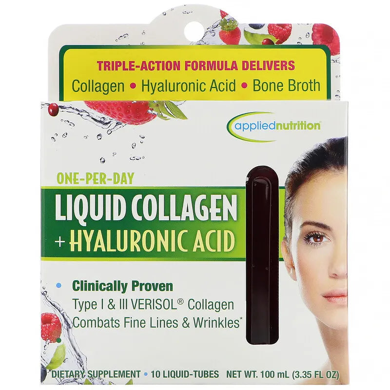 Liquid Collagen + Hyaluronic Acid, 10 Liquid-Tubes, 10 ml Each