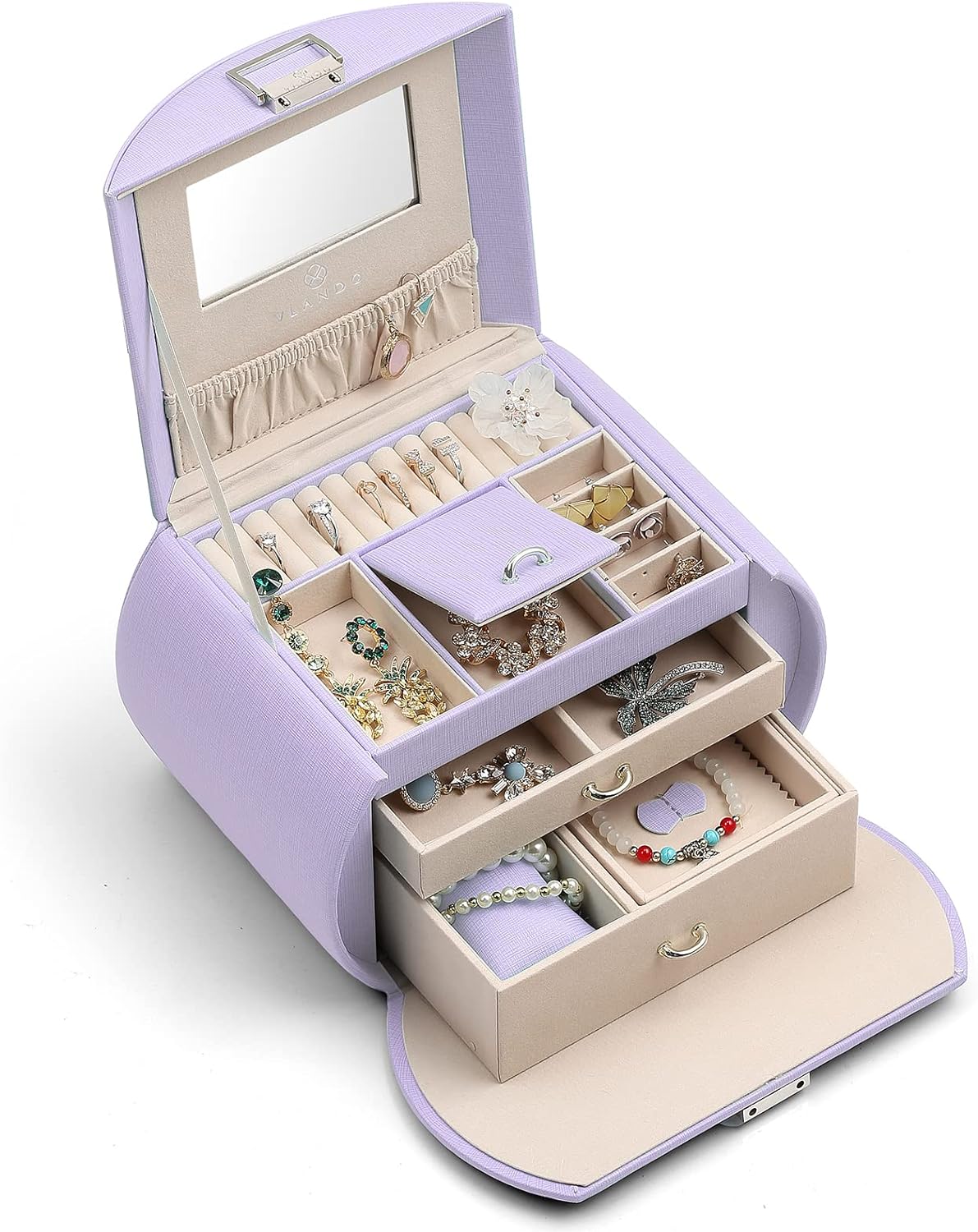 Vlando Azure Jewelry Box for Kids & Girls