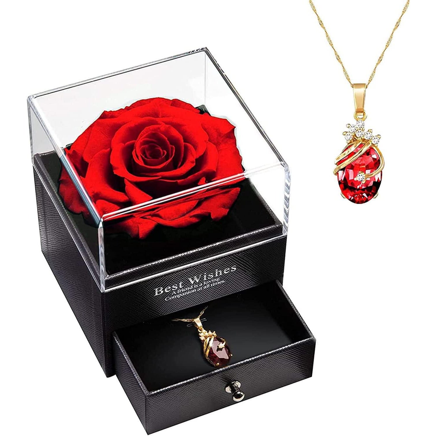 Red rose necklace deals