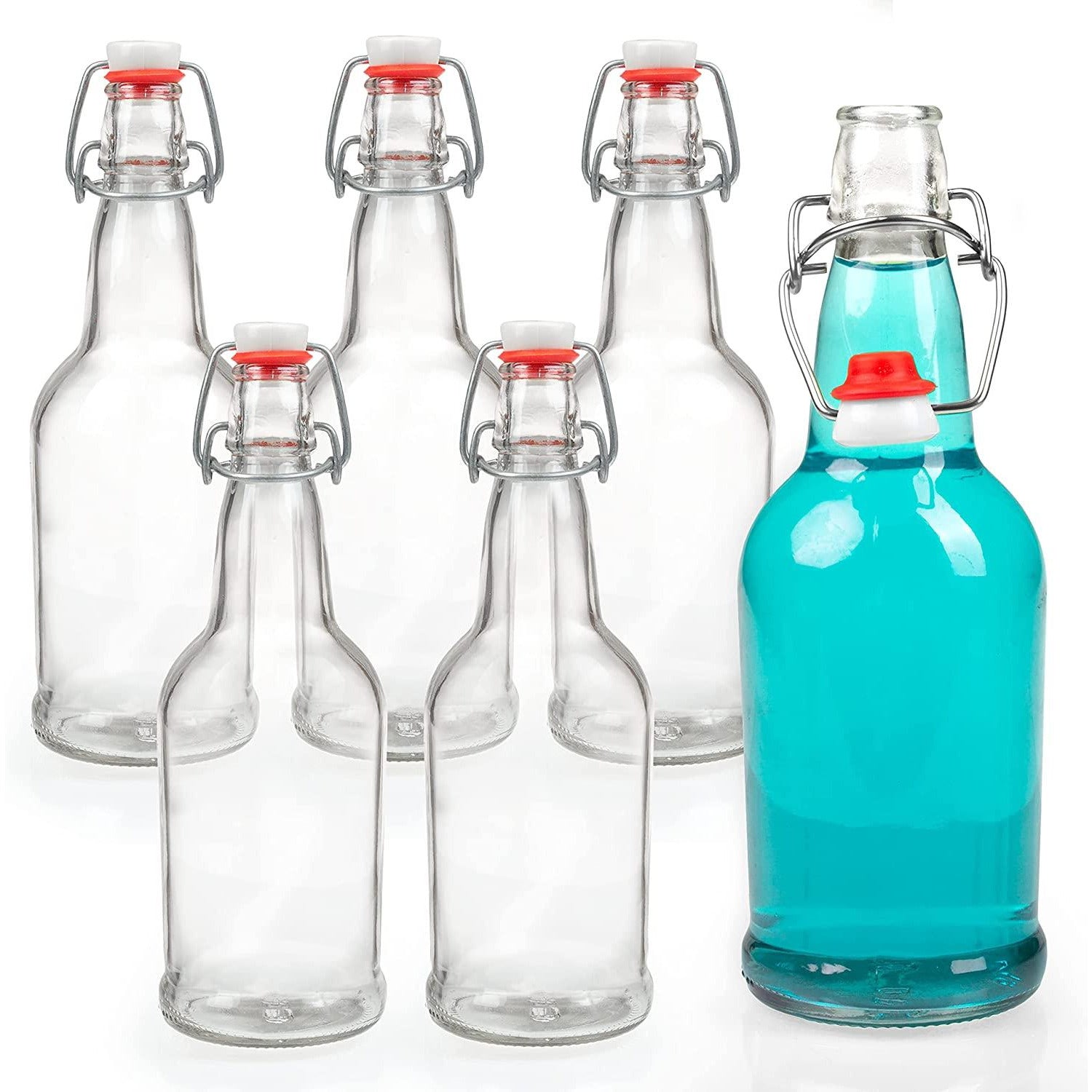 Glass Growlers for Beer, 2 Pack 64 oz Growler Set with Lids Great