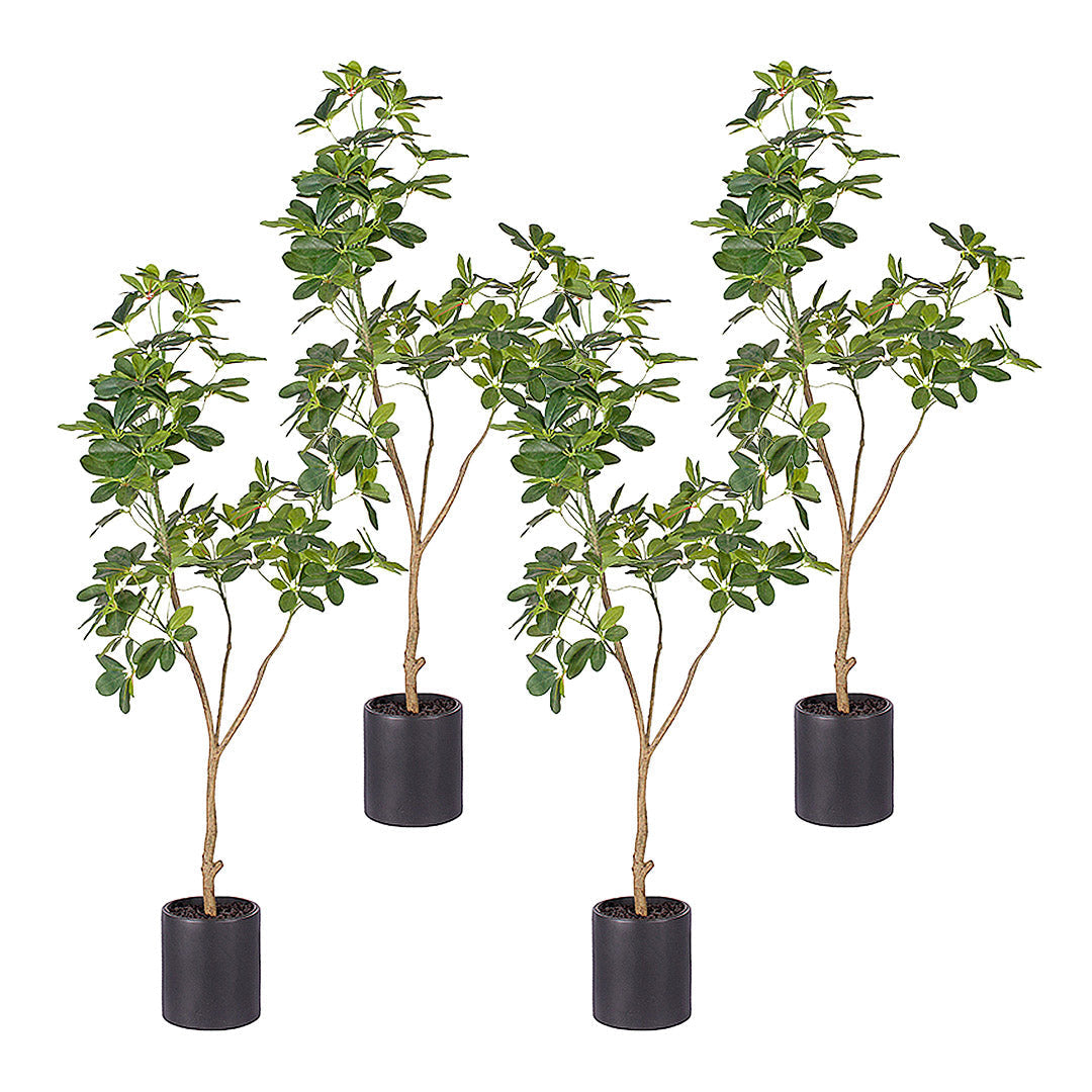 SOGA 4X 160cm Artificial Natural Green Schefflera Dwarf Umbrella Tree Fake Tropical Indoor Plant Home Office Deco