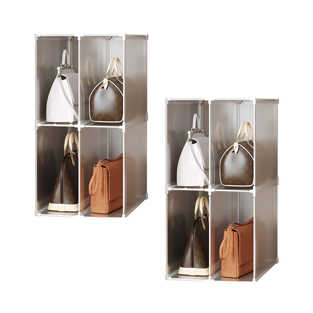SOGA 2X 2 Tier Multifunctional PP Plastic Bag Box Portable Cubby DIY S