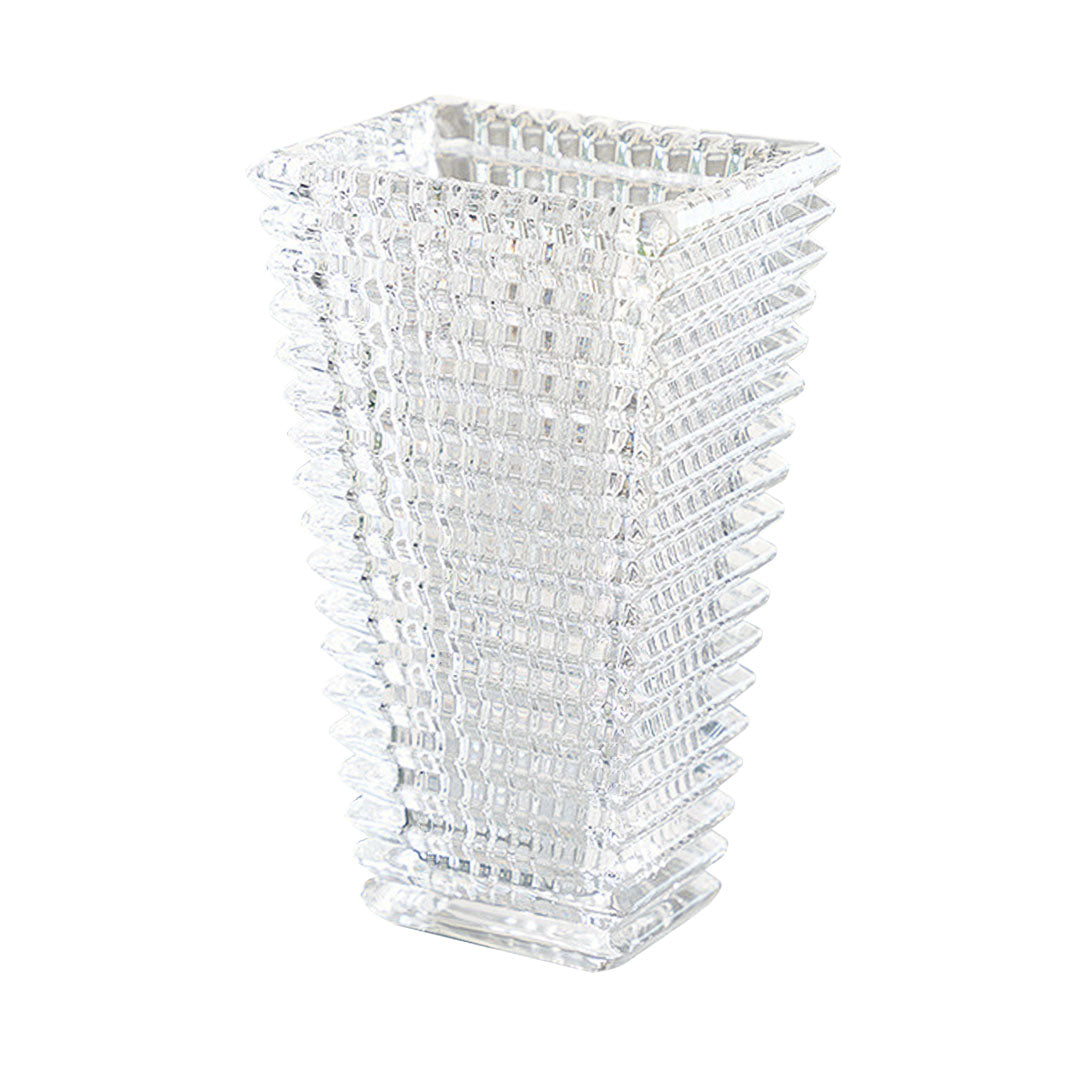 SOGA 22.5cm Handcrafted Clear Glass Vase Classic Design for Home Decor
