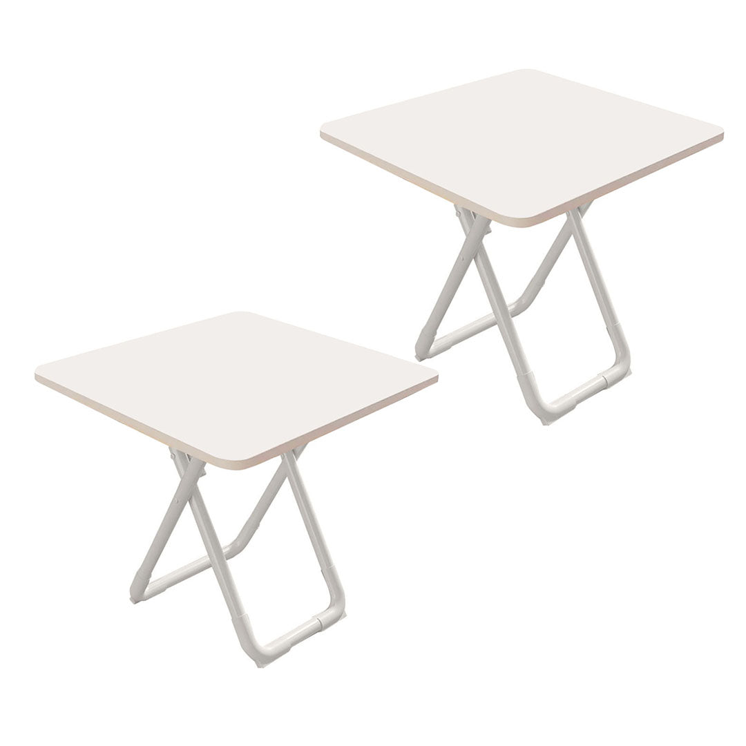 SOGA 2X 80cm White Square Table with White Legs Modern Minimalist Design for Home Decor