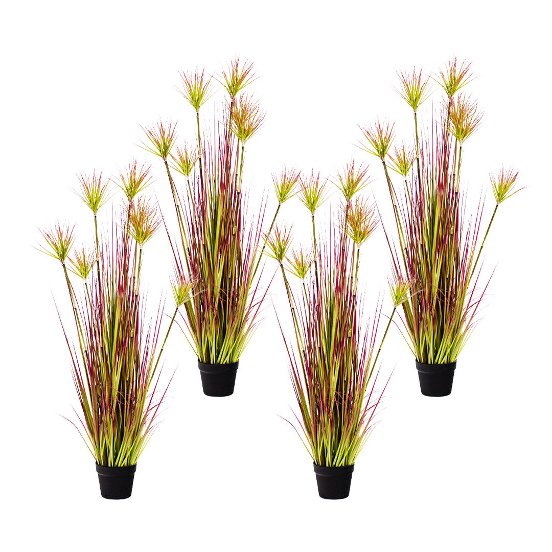 SOGA 4X 120cm Purple-Red Artificial Indoor Potted Papyrus Plant Tree Fake Simulation Decorative
