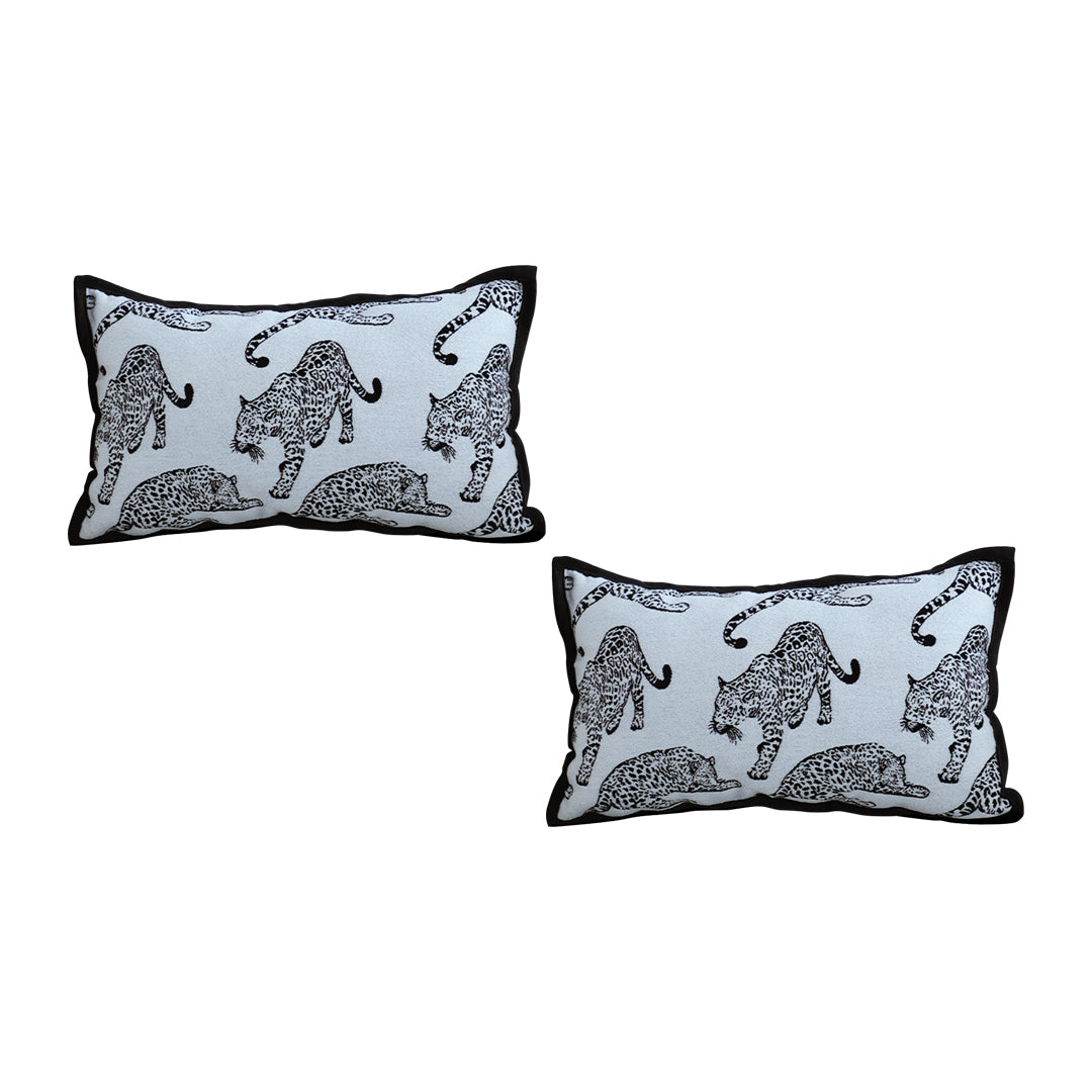 SOGA 2X 30cm Throw Pillow White Leopard Light Luxury Lumbar Decorative Cushion for Living Room