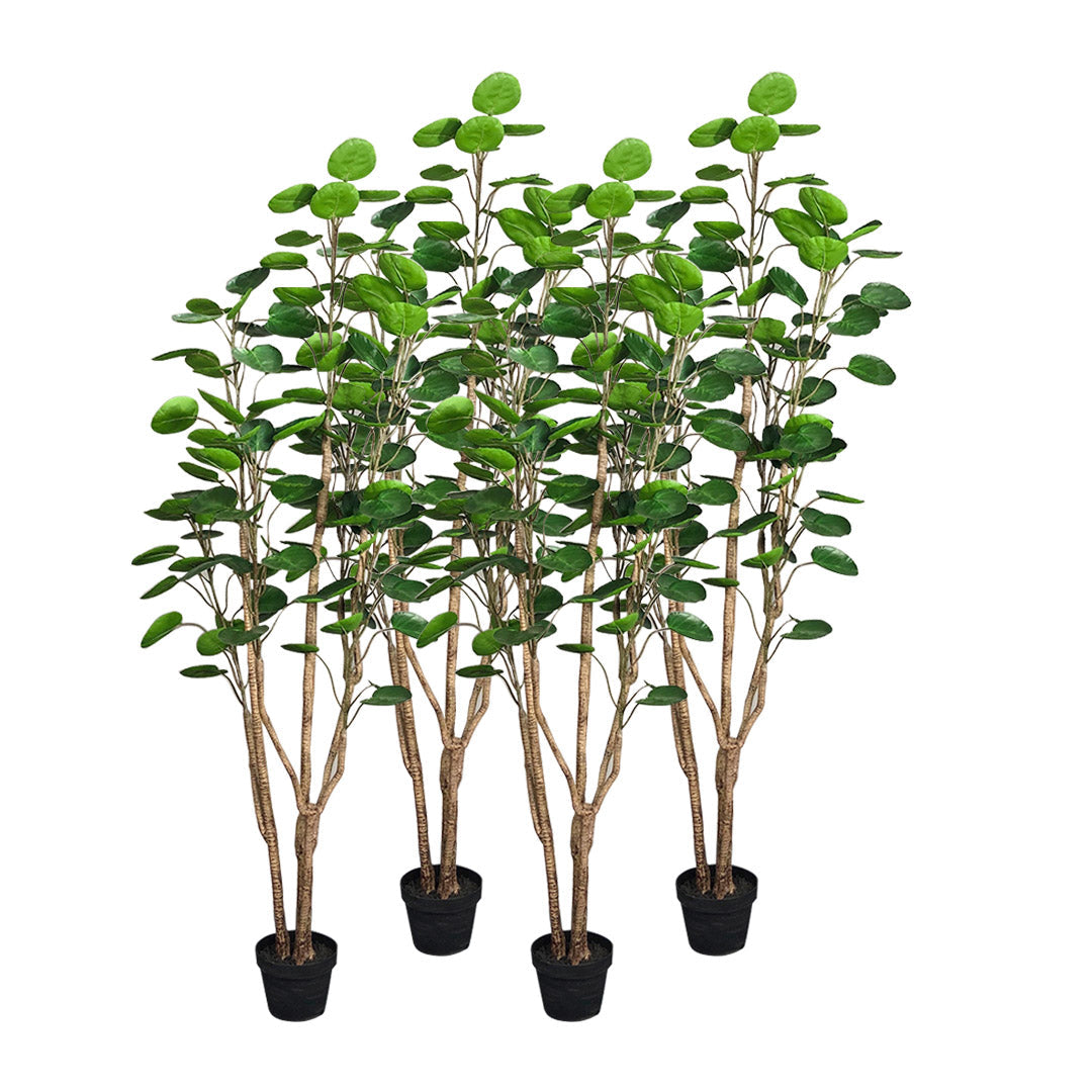SOGA 4X 150cm Plastic Potted Polyscias Scutellaria Plant Home Garden Artificial Tree, Home Decor