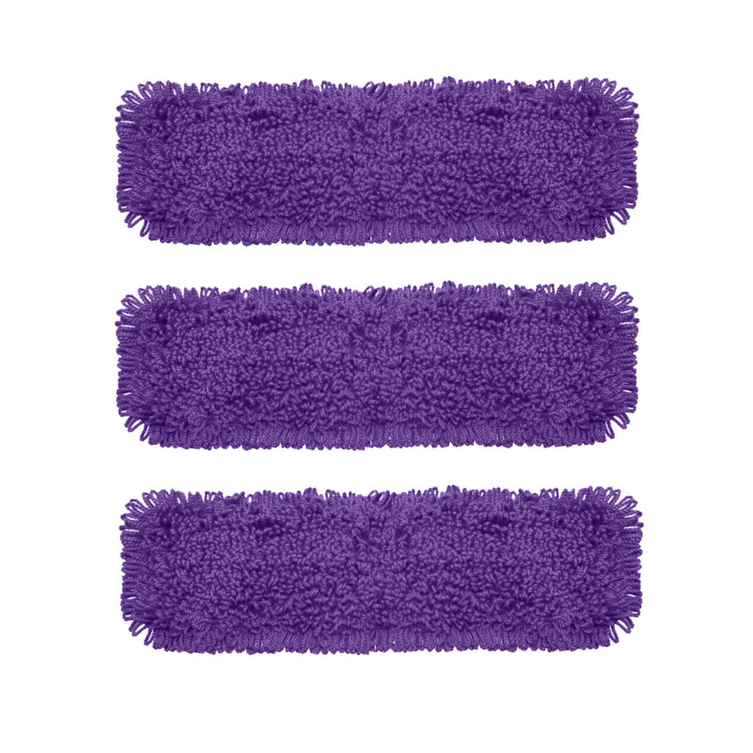 SOGA 3X 90x22 Purple Microfiber Flat Mop Floor Cleaning Pads Rotating Dust Remover
