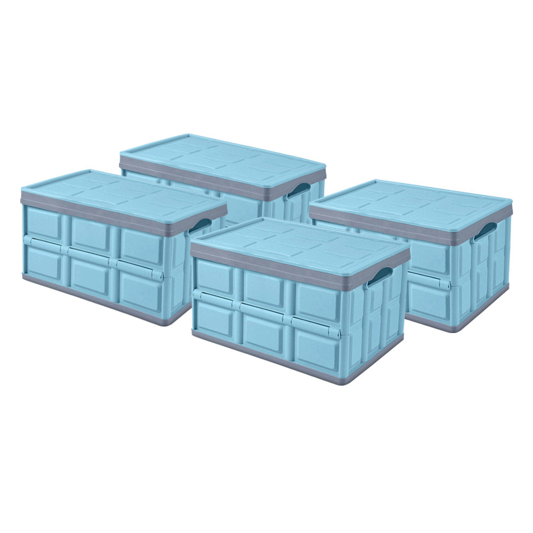 SOGA 4X 30L Collapsible Car Trunk Storage Multifunctional Foldable Box Blue