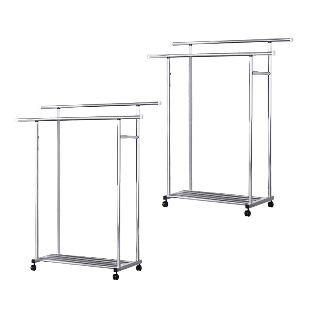 OGA 2X 120cm Stainless Steel Floor-Standing Clothes Rack - Durable and Space-Saving Laundry Organizer