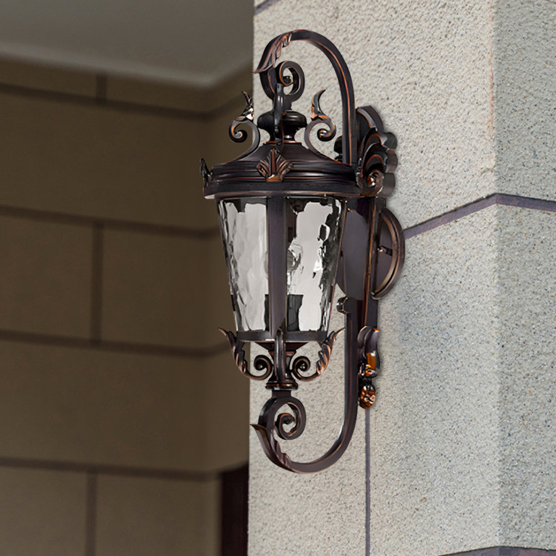 Vintage Lantern 6X 70cm Aluminum & Glass Wall Light Classic Lantern Design Elegant Outdoor Antique Inspired Wall Lamp