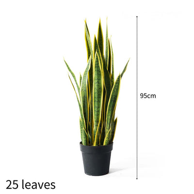 SOGA 2X 95cm Artificial Indoor Yellow Edge Tiger Piran Fake Decoration Tree Flower Pot Plant