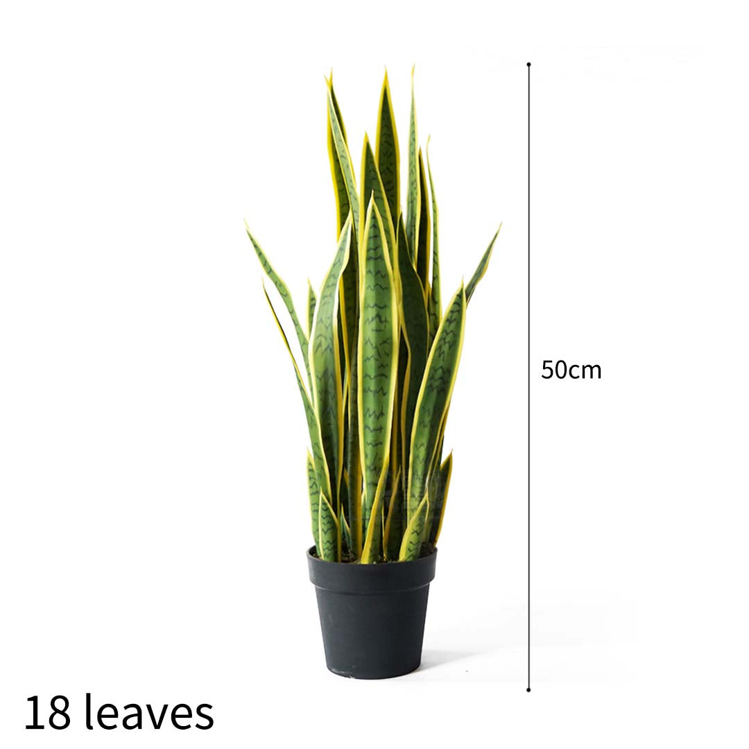 SOGA 50cm Artificial Indoor Yellow Edge Tiger Piran Fake Decoration Tree Flower Pot Plant