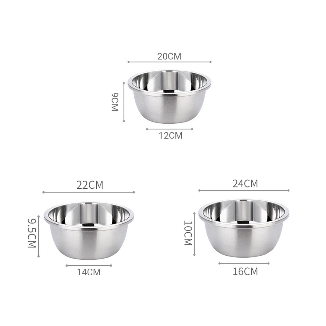 SOGA 2X Stainless Steel Nesting Basin Colander Perforated Kitchen Sink Strainer Set of 3