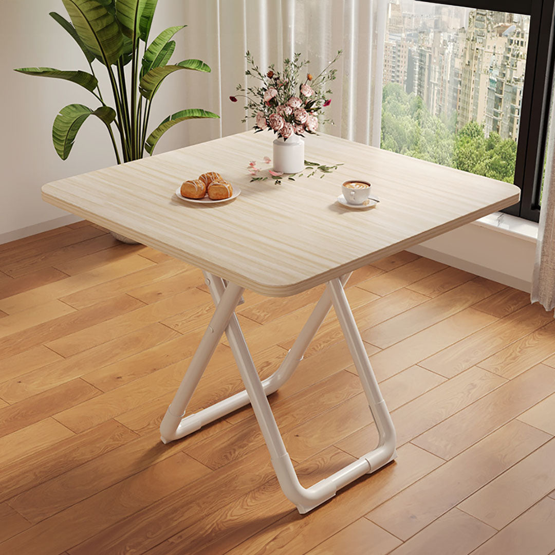 SOGA 2X 80cm Light Square Table with White Legs Modern Design for Home Decor