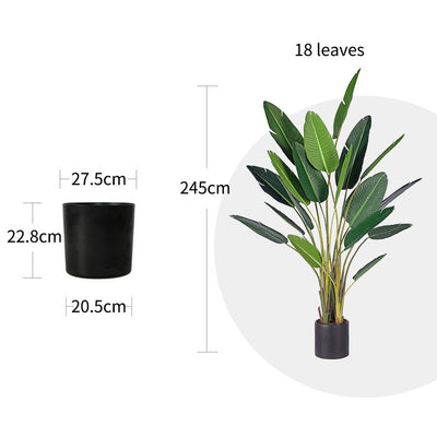 SOGA 2X 245cm Artificial Giant Green Birds of Paradise Tree Fake Tropical Indoor Plant Home Office Decor