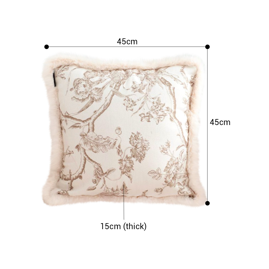 SOGA 2X 45cm Light Luxury French Style Printed Plush Pillow Set Throw Pillow