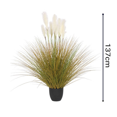 SOGA 4X 137cm Artificial Indoor Potted Reed Bulrush Grass Tree Fake Plant Simulation Decorative