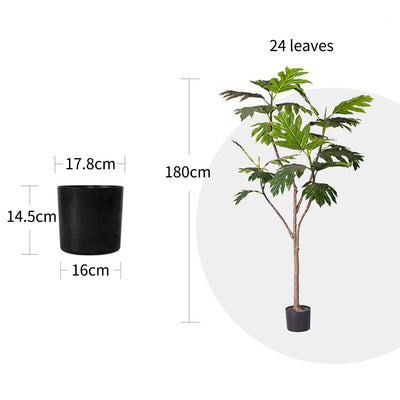 SOGA 2X 180cm Artificial Natural Green Split-Leaf Philodendron Tree Fake Tropical Indoor Plant Home Office Decor