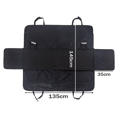 SOGA 2X 600D Oxford Cloth Waterproof Dog Car Cover Back Seat Protector Hammock Non-Slip Pet Mat Black