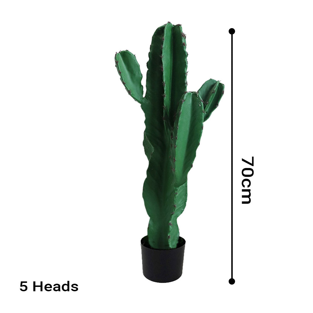 SOGA 2X 70cm Green Artificial Indoor Cactus Tree Fake Plant Simulation Decorative 5 Heads