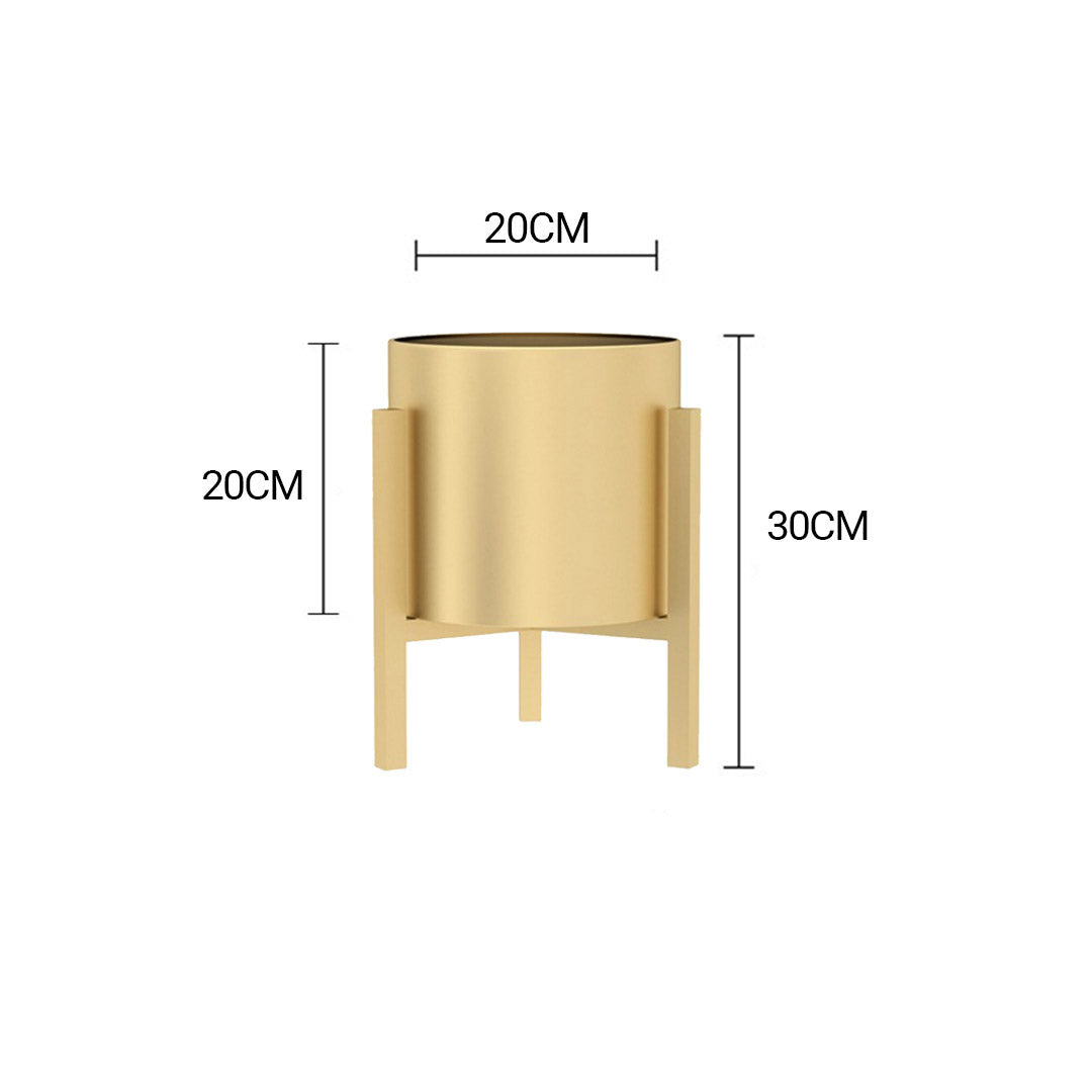 SOGA 30cm Gold Metal Plant Stand with Flower Pot Holder Corner Shelving Rack Indoor Display