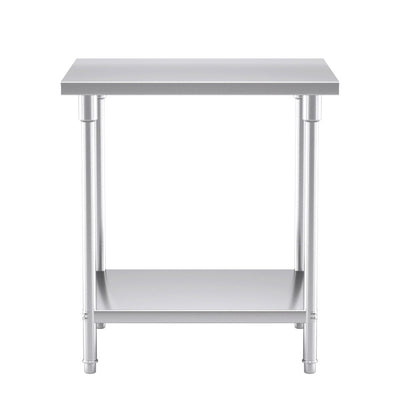 SOGA 2-Tier Commercial Catering Kitchen Stainless Steel Prep Work Bench Table 80*70*85cm