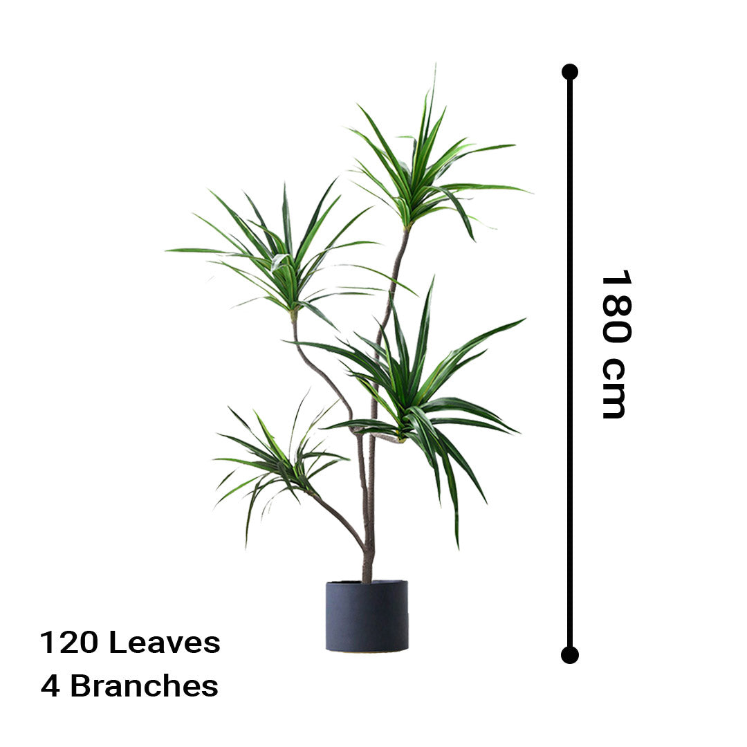 SOGA 4X 180cm Realistic Artificial Dracaena, Rubberised Silk Cloth + Iron Wire, Home Decor