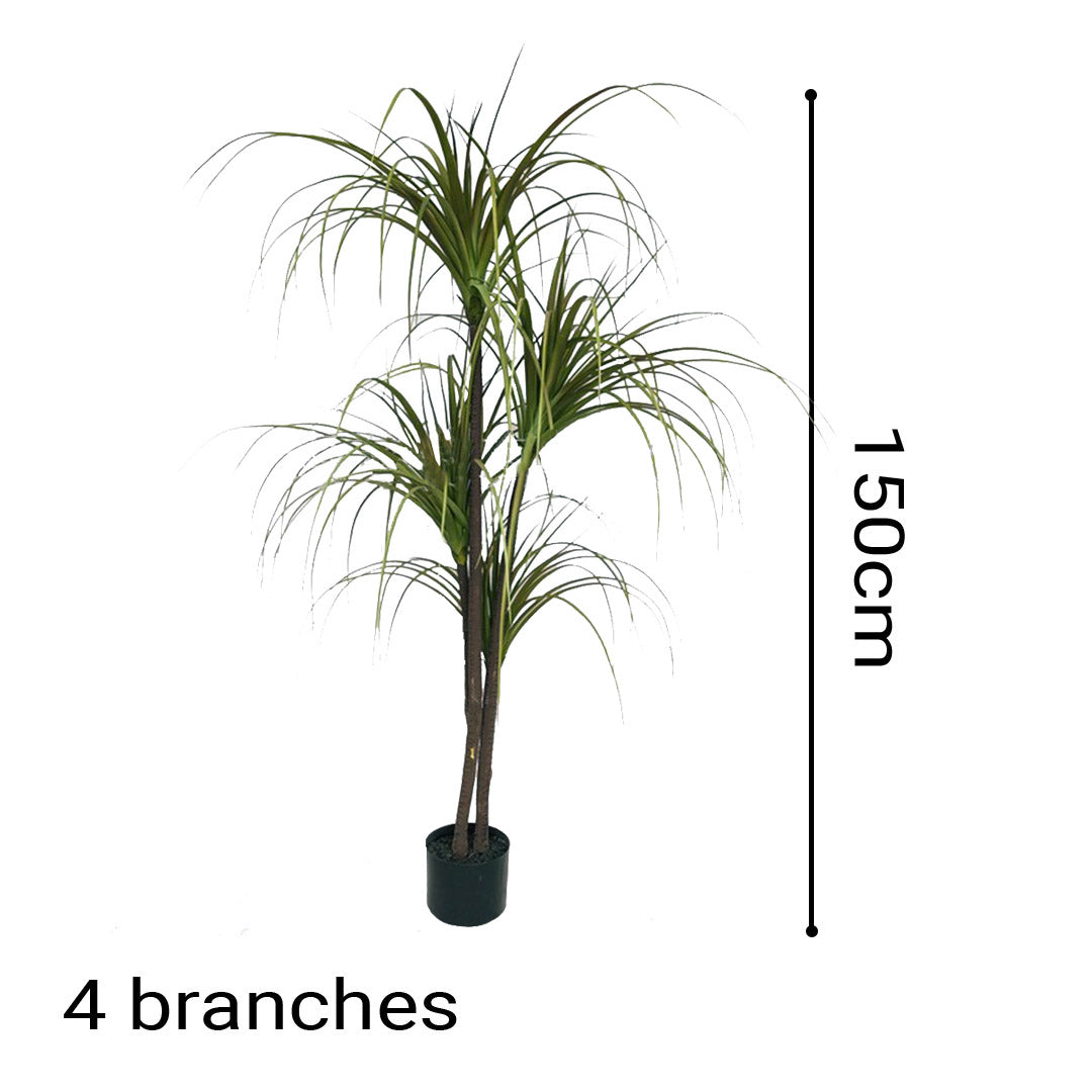 SOGA 4X 150cm Artificial Dracaena Plant Fake Potted, Simulation Tree Fake Plant Home Decor