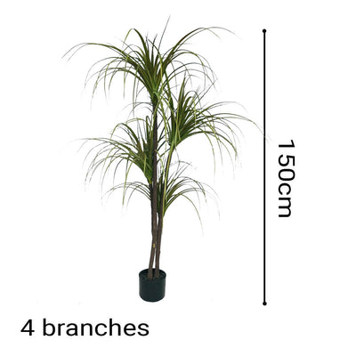 SOGA 4X 150cm Artificial Dracaena Plant Fake Potted, Simulation Tree Fake Plant Home Decor