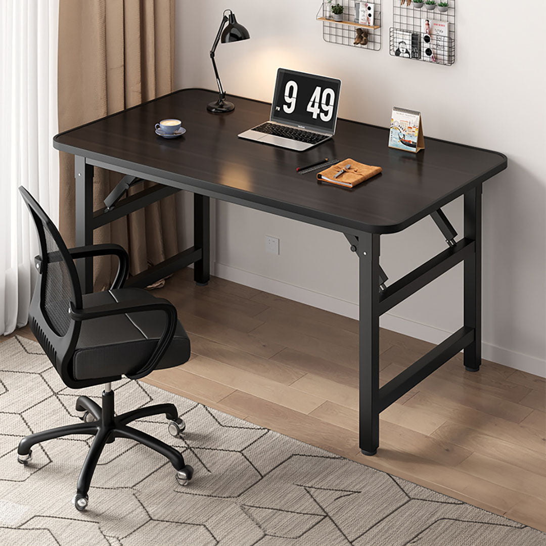 SOGA 120x60  Walnut Foldable Computer Study Table Easy Assembly Desk No Chair