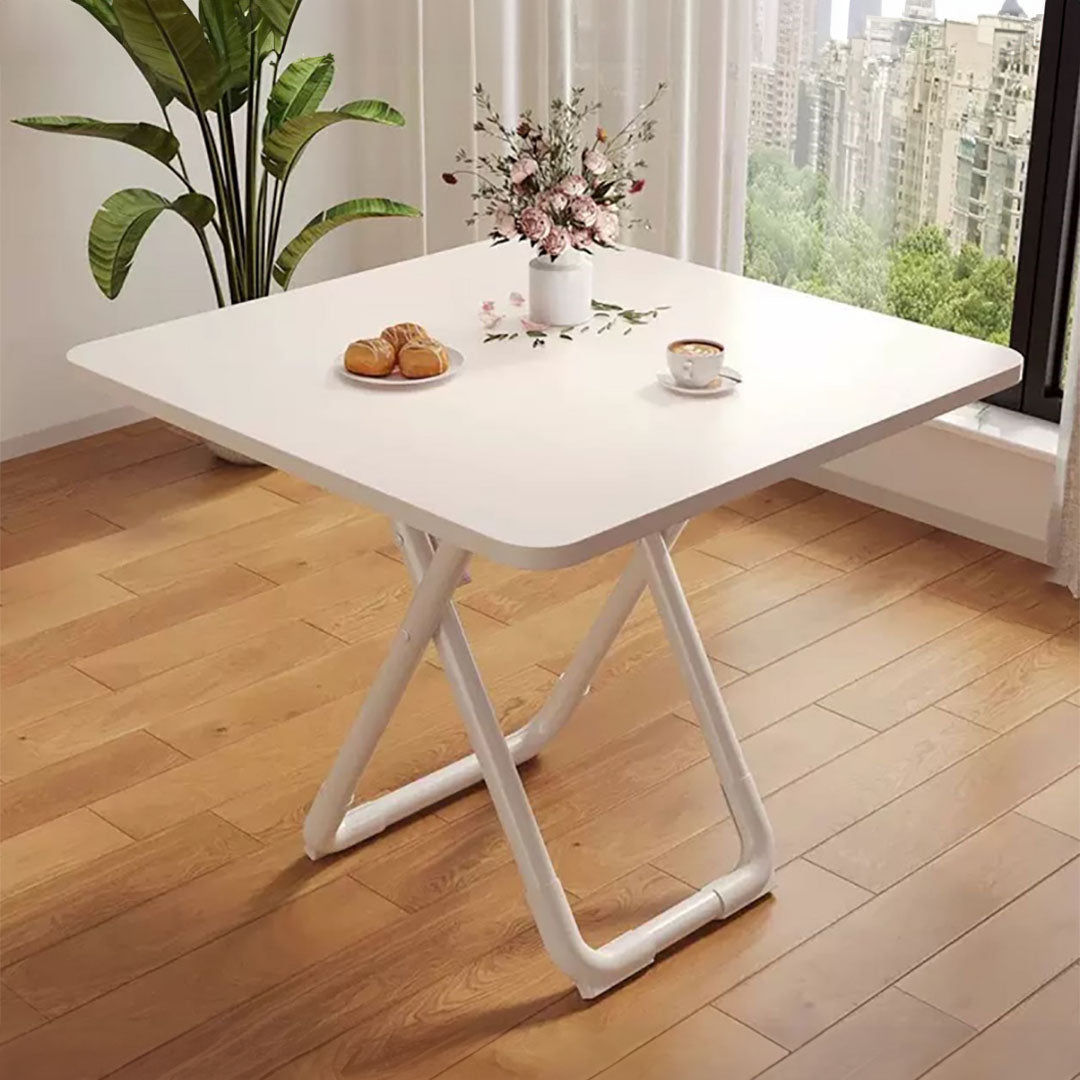 SOGA 2X 80cm White Square Table with White Legs Modern Minimalist Design for Home Decor