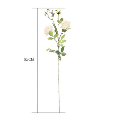 SOGA 12 Heads Artificial Silk Flower Fake Rose Bouquet Table Decor White