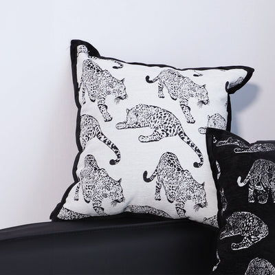SOGA 45cm Throw Pillow White & Black Leopard Light Luxury Decorative Cushion for Living Room