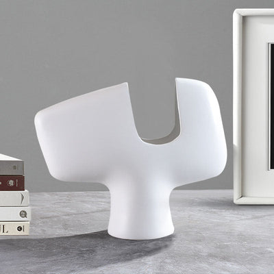 SOGA 44x35cm Ornament Modern Curved Decorative Vase Sculptural Accent for Unique Arrangements Home Decor