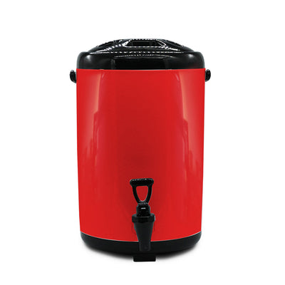 SOGA 2X 14L Stainless Steel Insulated Milk Tea Barrel Hot and Cold Beverage Dispenser Container with Faucet Red