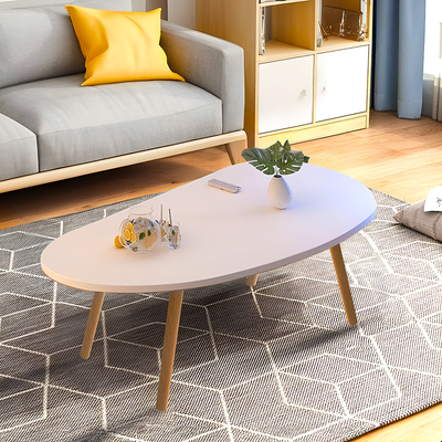 SOGA 80x40cm White Living Room Nordic Coffee Table Simple Modern Home Style