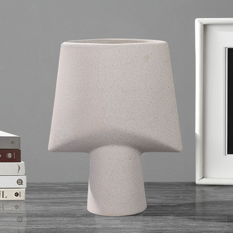 SOGA 2X 21x25.5cm Ornament Geometric Decor Ceramic Vase Flower Pots Decorative for Living Room Decoration