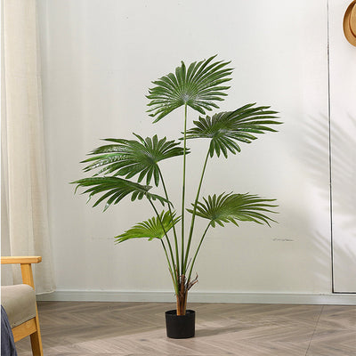 SOGA 4X 120cm Artificial Natural Green Fan Palm Tree Fake Tropical Indoor Plant Home Office Decor