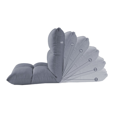 SOGA Lounge Floor Recliner Adjustable Lazy Sofa Bed Folding Game Chair Grey