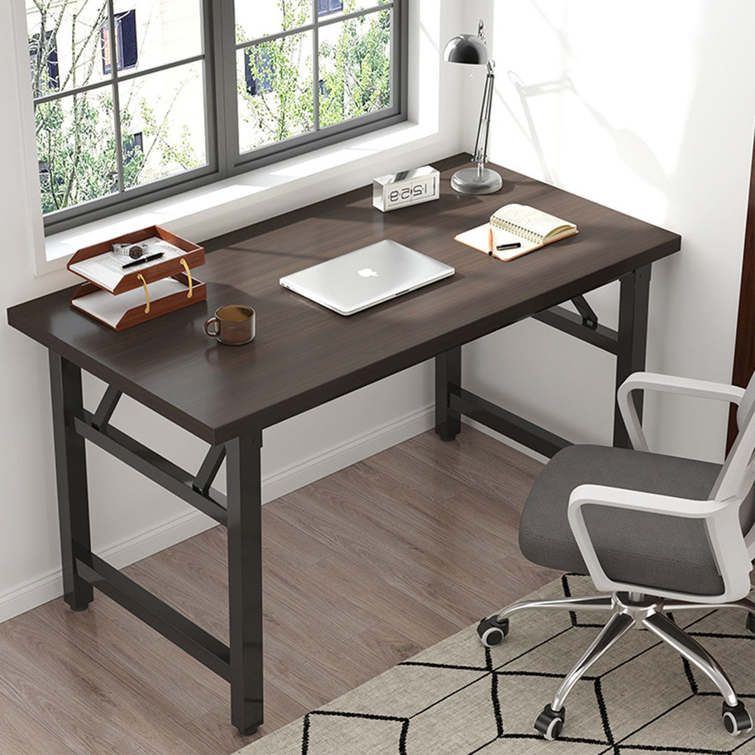 SOGA 2X 120x60  Walnut Foldable Computer Study Table Easy Assembly Desk No Chair