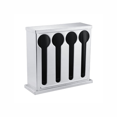 SOGA Stainless Steel Buffet Restaurant Spoon Utensil Holder Storage Rack 4 Holes