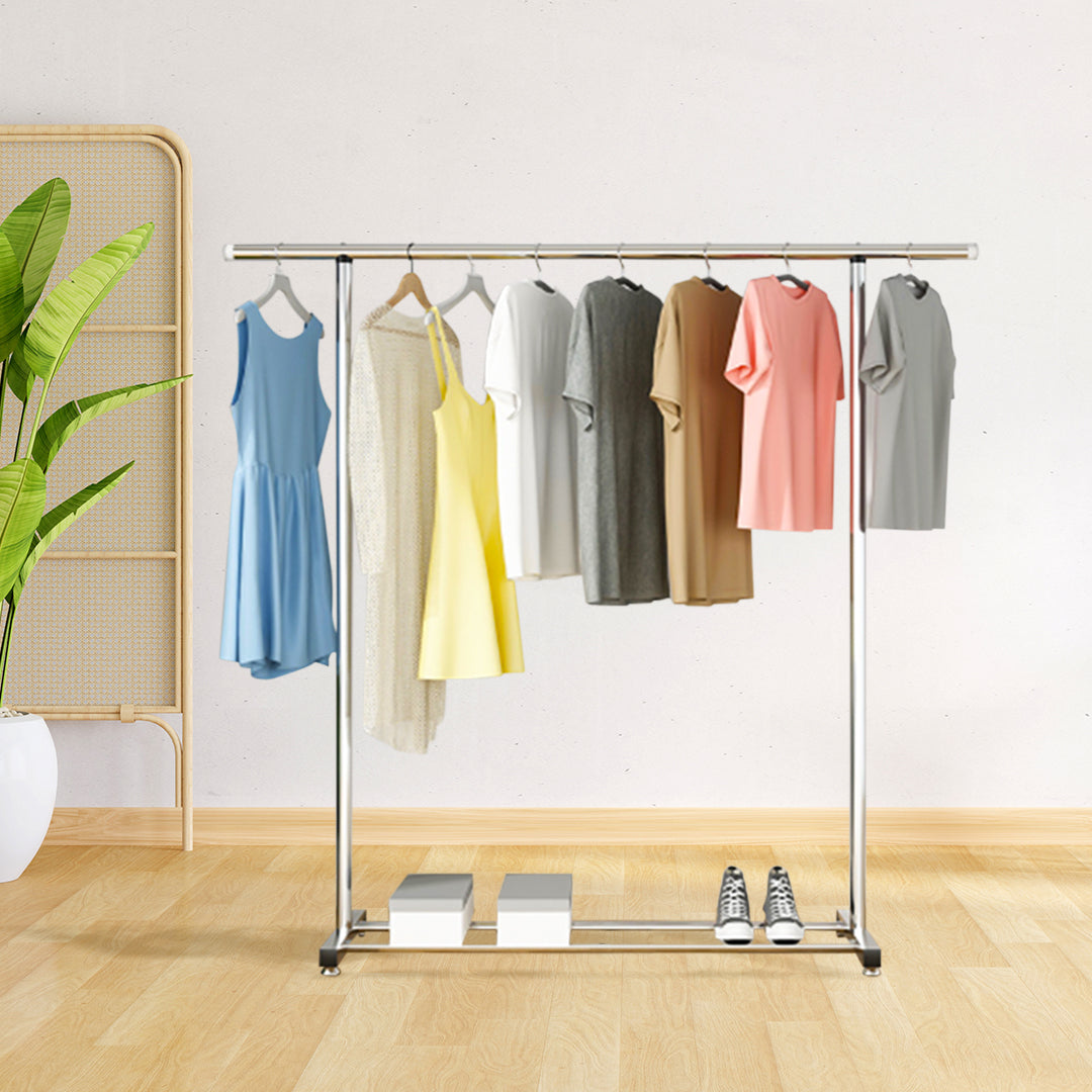 SOGA 2X 150cm Stainless Steel Floor-Standing Clothes Rack - Durable and Space-Saving Laundry Organizer