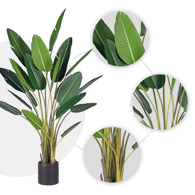 SOGA 2X 245cm Artificial Giant Green Birds of Paradise Tree Fake Tropical Indoor Plant Home Office Decor