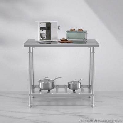 SOGA Commercial Catering Kitchen Stainless Steel Prep Work Bench Table 100*70*85cm
