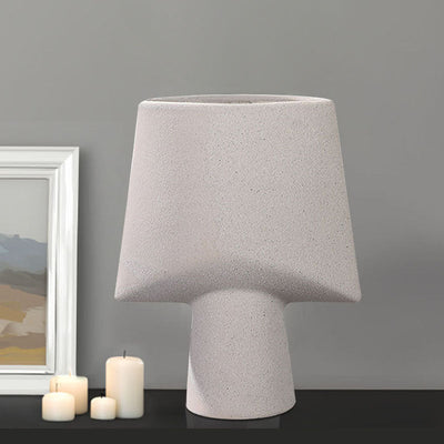 SOGA 2X 21x25.5cm Ornament Geometric Decor Ceramic Vase Flower Pots Decorative for Living Room Decoration