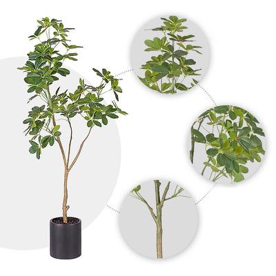 SOGA 4X 160cm Artificial Natural Green Schefflera Dwarf Umbrella Tree Fake Tropical Indoor Plant Home Office Deco