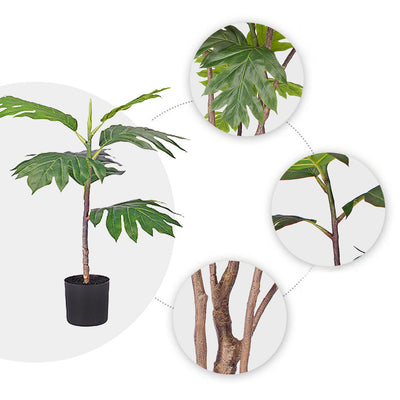 SOGA 60cm Artificial Natural Green Split-Leaf Philodendron Tree Fake Tropical Indoor Plant Home Office Decor