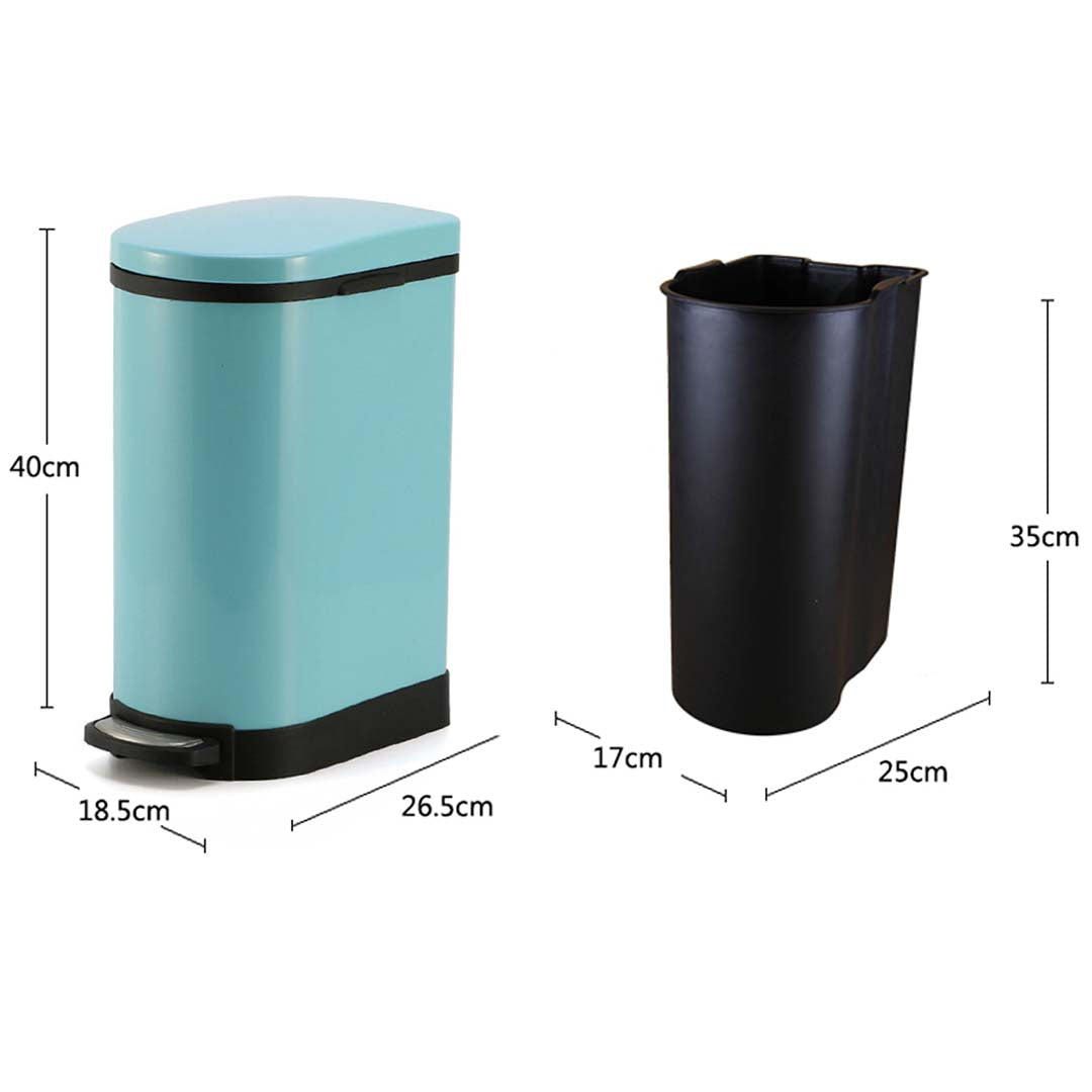 SOGA 4X Foot Pedal Stainless Steel Rubbish Recycling Garbage Waste Trash Bin U Blue 10L
